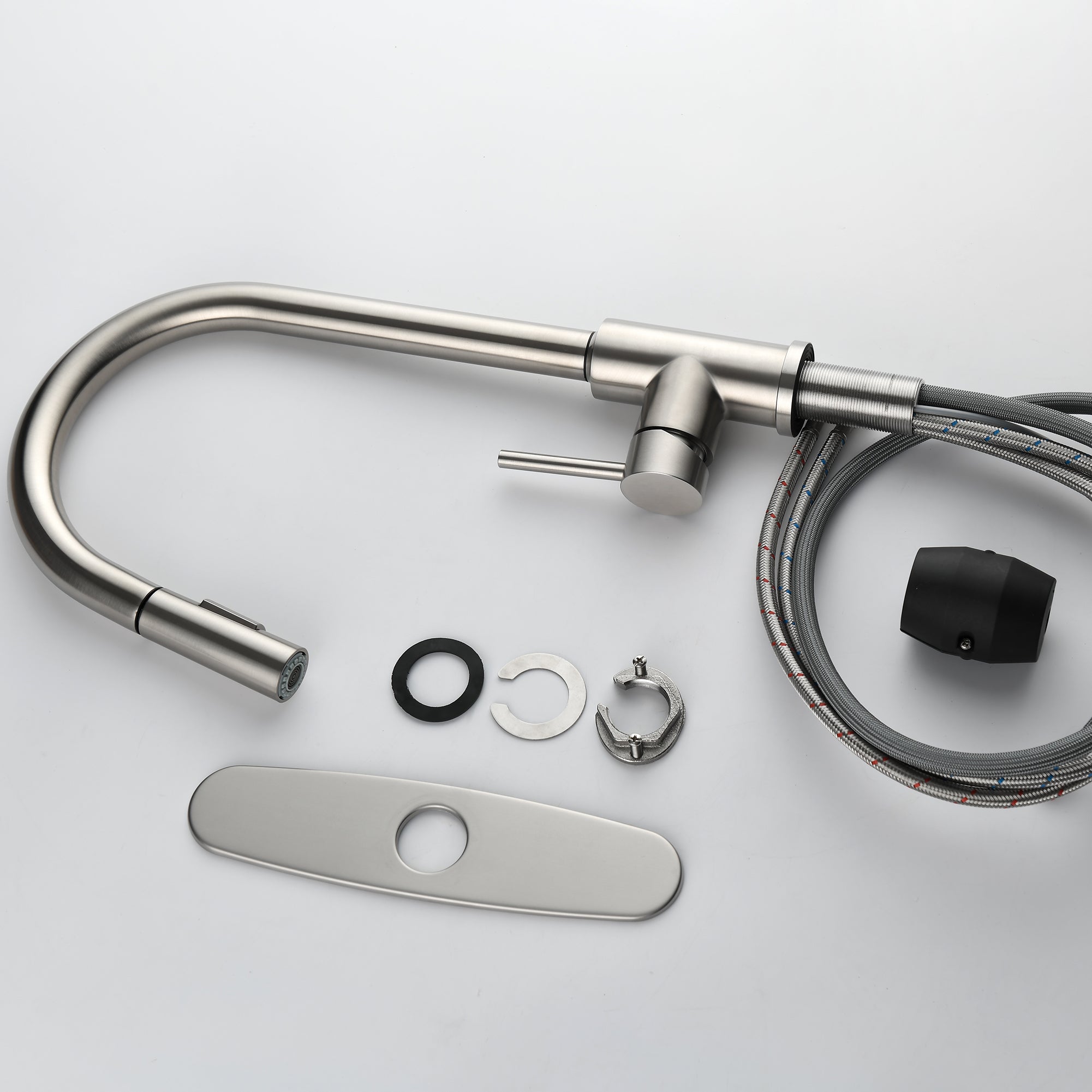 Stainless Steel Kitchen Sink Faucet with Pull-Down Sprayer