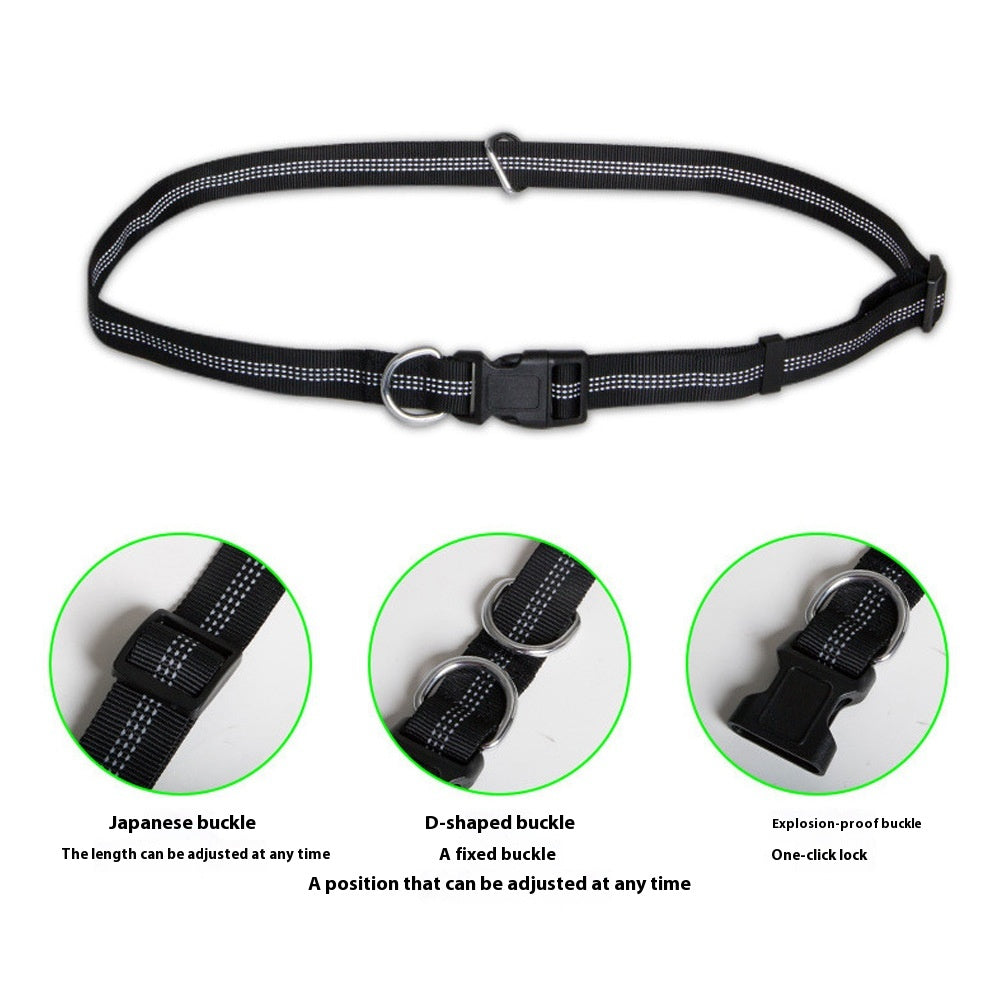 Hands-Free Dog Leash Retractable Explosion-Proof Reflective Nylon Pet Hand Holding Rope