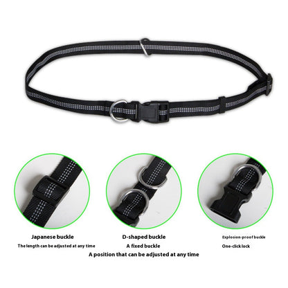 Hands-Free Dog Leash Retractable Explosion-Proof Reflective Nylon Pet Hand Holding Rope