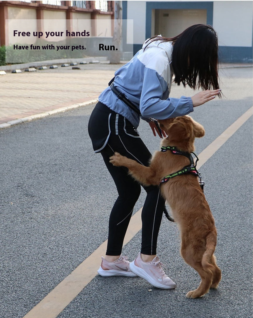 Hands-Free Dog Leash Retractable Explosion-Proof Reflective Nylon Pet Hand Holding Rope