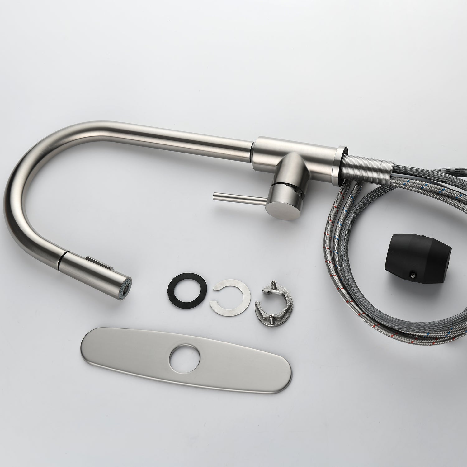 Stainless Steel Kitchen Sink Faucet with Pull-Down Sprayer