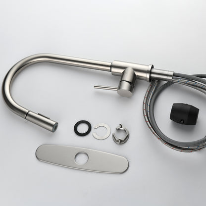 Stainless Steel Kitchen Sink Faucet with Pull-Down Sprayer