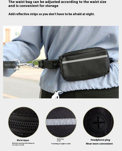 Hands-Free Dog Leash Retractable Explosion-Proof Reflective Nylon Pet Hand Holding Rope