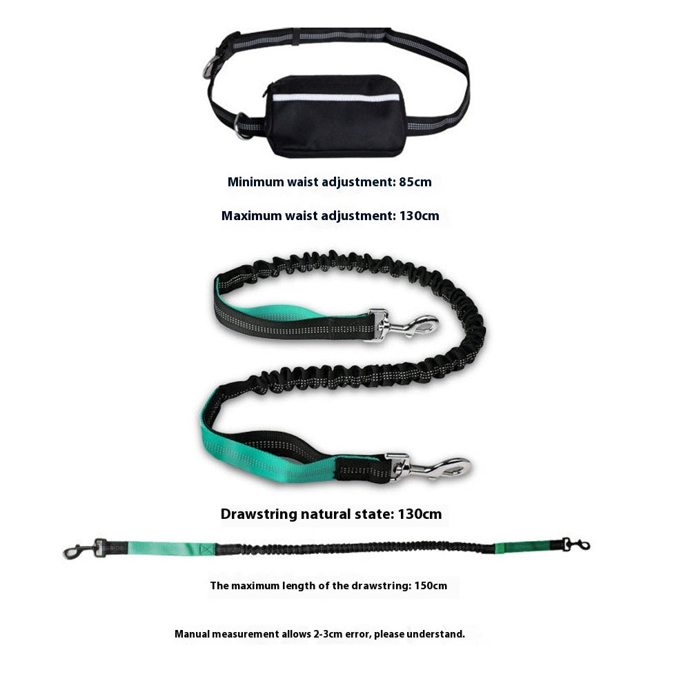 Hands-Free Dog Leash Retractable Explosion-Proof Reflective Nylon Pet Hand Holding Rope