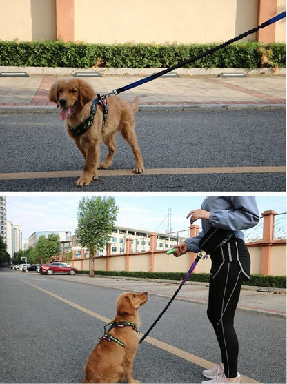 Hands-Free Dog Leash Retractable Explosion-Proof Reflective Nylon Pet Hand Holding Rope