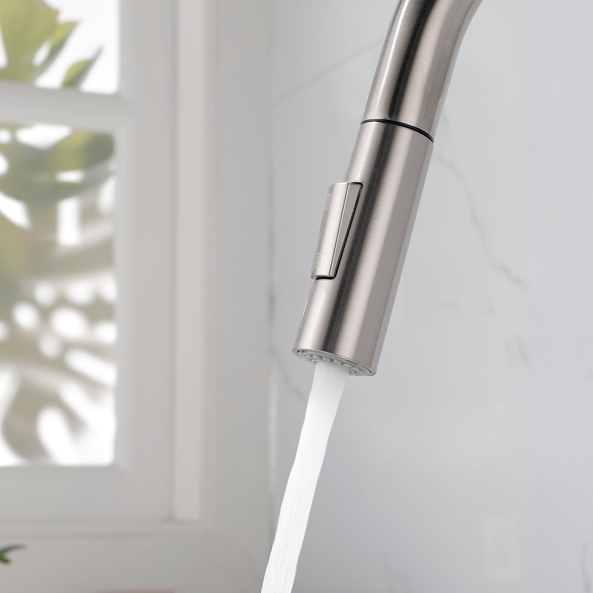 Stainless Steel Kitchen Sink Faucet with Pull-Down Sprayer
