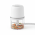 Portable mini electric food chopper with transparent bowl and stainless steel blades