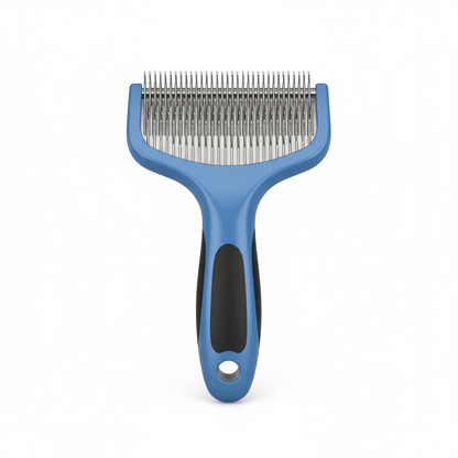 Pet grooming deshedding brush for dogs and cats with ergonomic handle