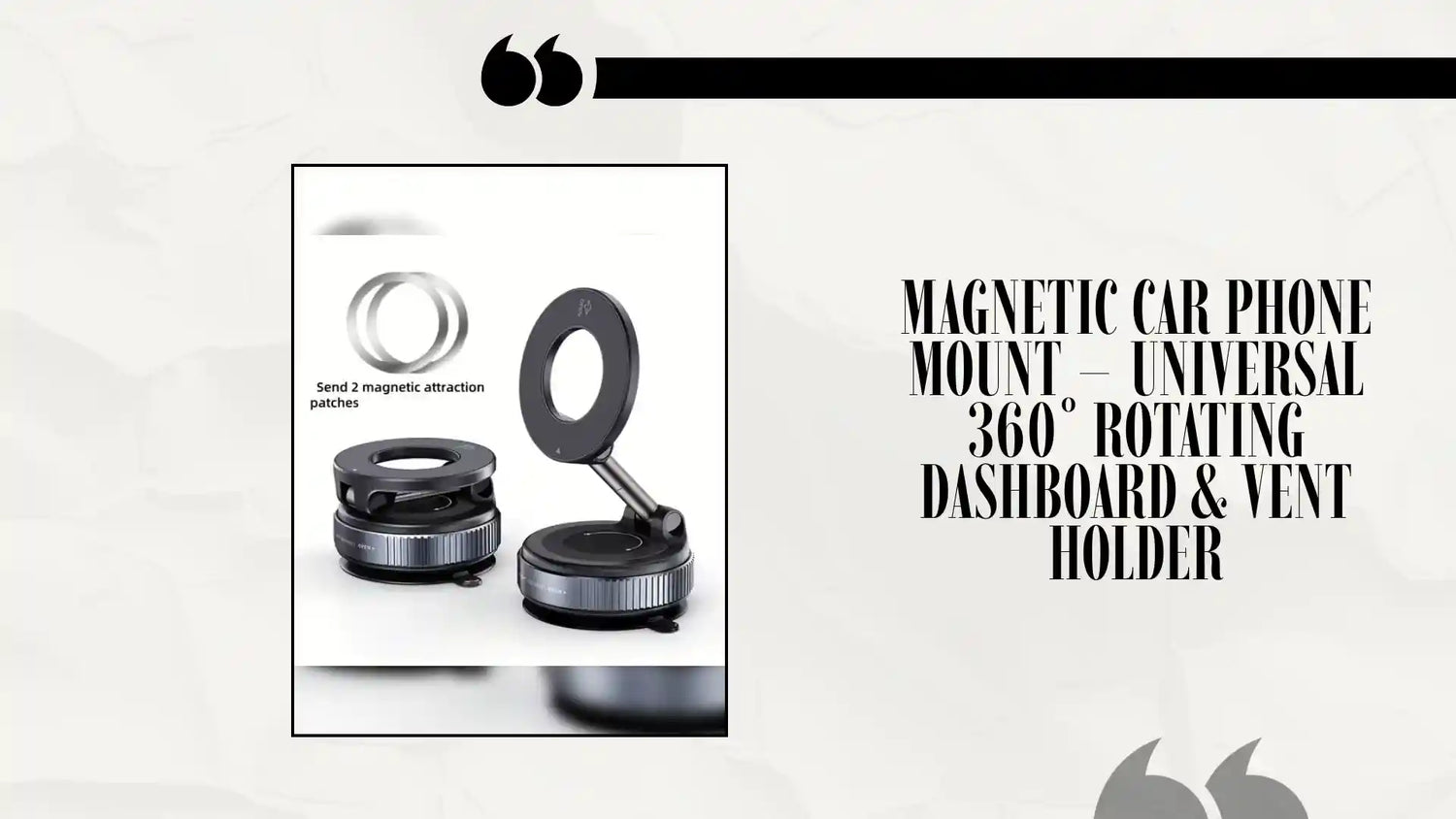 Magnetic Car Phone Mount &amp;ndash; Universal 360&amp;deg; Rotating Dashboard &amp;amp; Vent Holder by@Outfy
